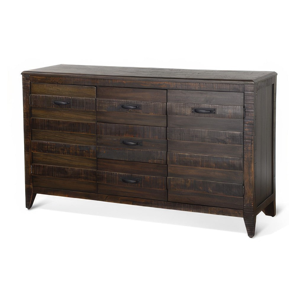 Cacia Sideboard Buffet Console 3 Drawers and 2 Cabinets Dark Brown BM324894