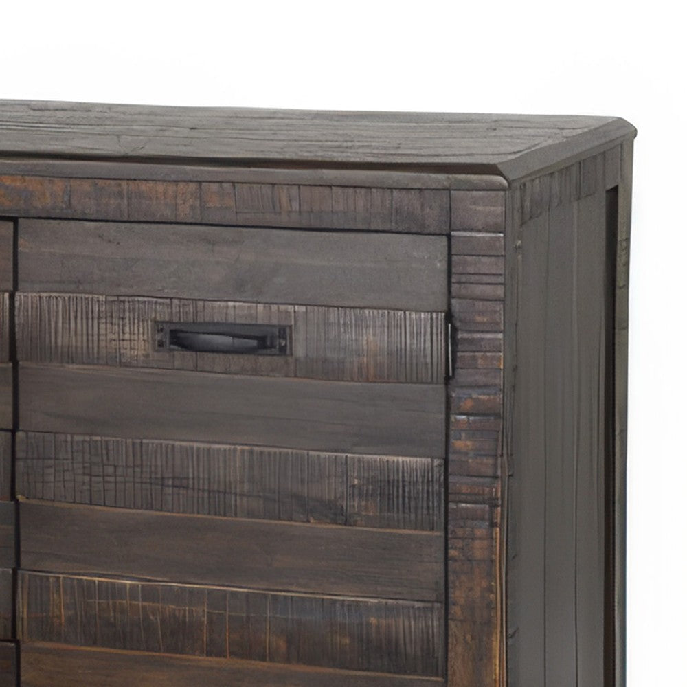 Cacia Sideboard Buffet Console 3 Drawers and 2 Cabinets Dark Brown BM324894