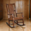 Odel Rocking Chair, Faux Leather Seat and Back, Dark Chocolate Brown