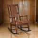 Odel Rocking Chair, Faux Leather Seat and Back, Dark Chocolate Brown