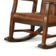 Odel Rocking Chair, Faux Leather Seat and Back, Dark Chocolate Brown