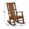 Odel Rocking Chair, Faux Leather Seat and Back, Dark Chocolate Brown