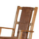 Marv Rocking Chair with Faux Leather Seat and Back Rustic Oak Brown BM324897