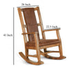Marv Rocking Chair with Faux Leather Seat and Back Rustic Oak Brown BM324897