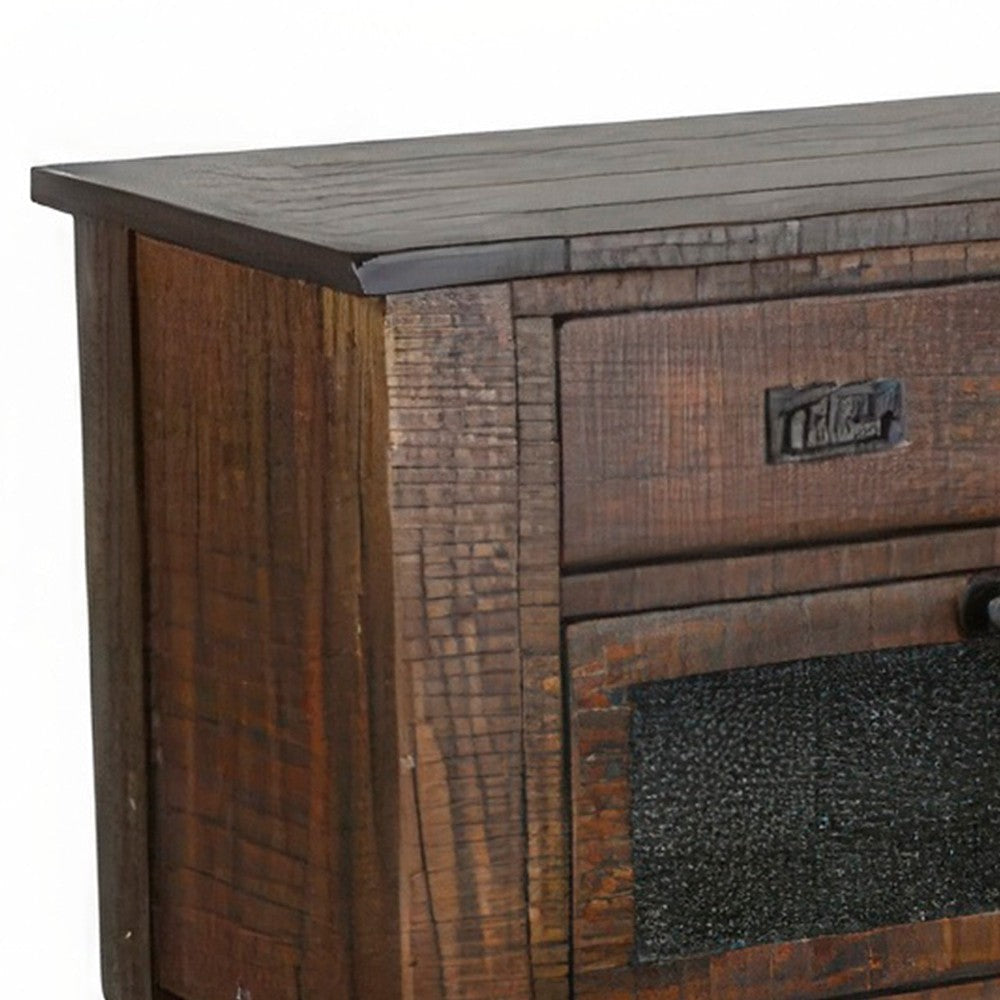 Flint Sideboard Buffet Console 2 Doors 3 Drawer Shelf Rustic Brown BM324898