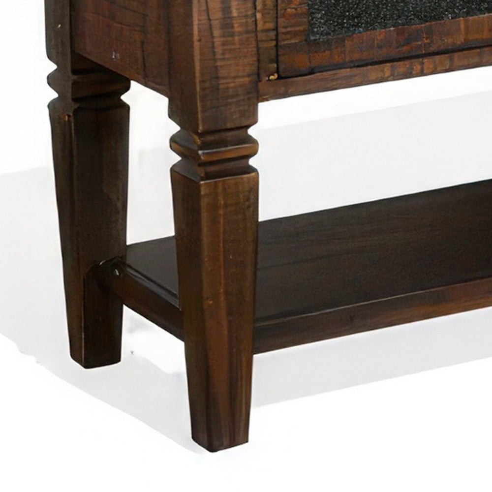 Flint Sideboard Buffet Console 2 Doors 3 Drawer Shelf Rustic Brown BM324898