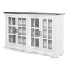 Orso Sideboard Buffet Console, 2 Double Door Cabinet, White, Brown
