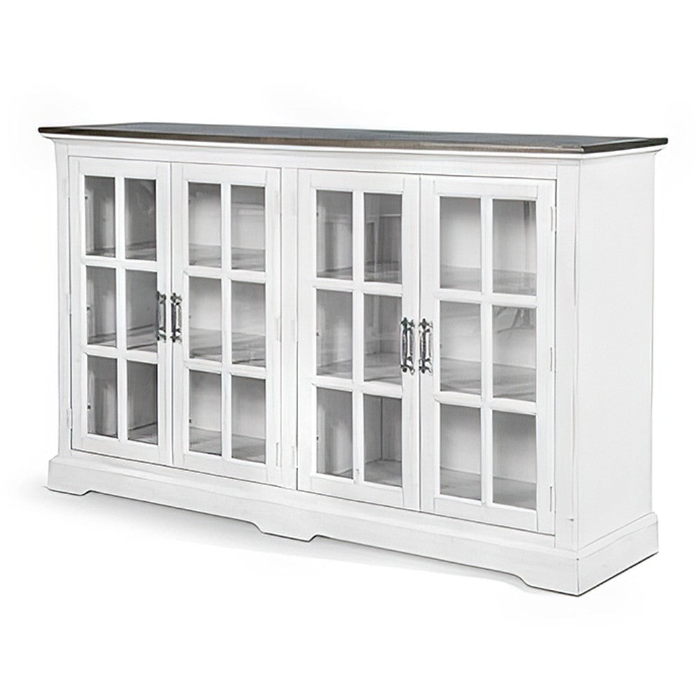 Orso Sideboard Buffet Console 2 Double Door Cabinet White Brown BM324900