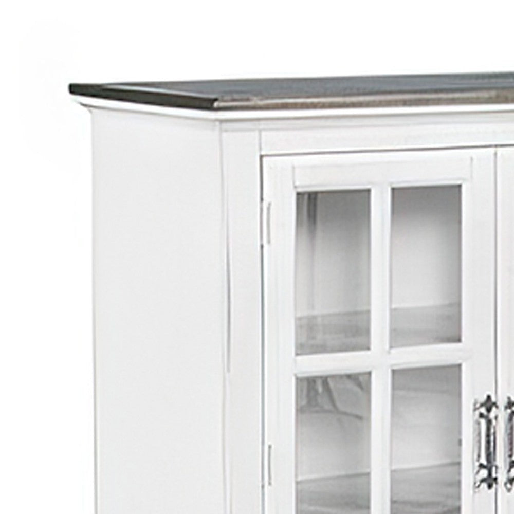 Orso Sideboard Buffet Console 2 Double Door Cabinet White Brown BM324900