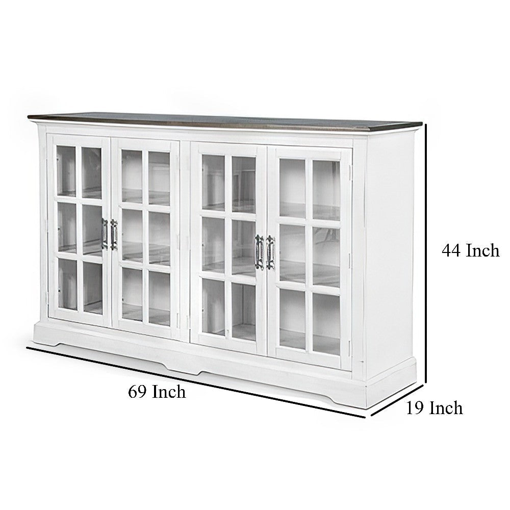 Orso Sideboard Buffet Console 2 Double Door Cabinet White Brown BM324900