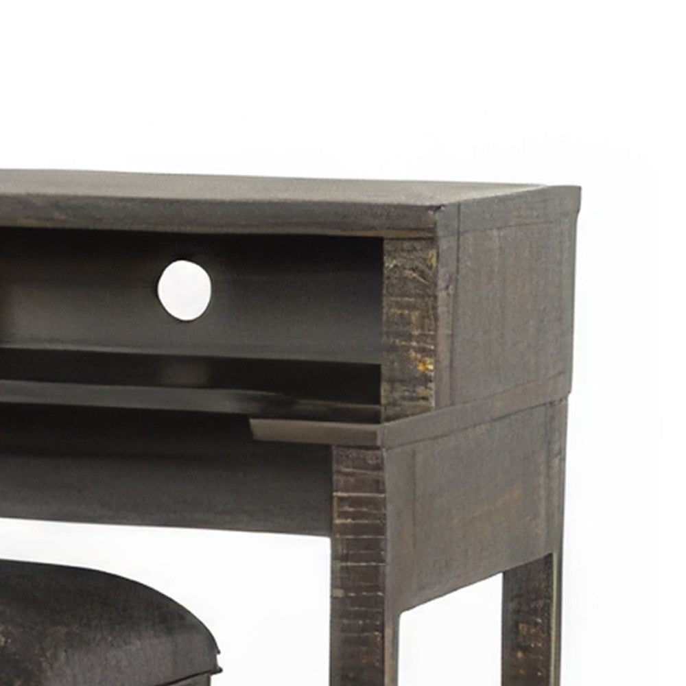 Flint Console Table with 3 Compartments 74’’ Dark Brown Mahogany BM324912