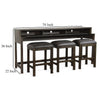 Flint Console Table with 3 Compartments 74’’ Dark Brown Mahogany BM324912