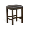 Flint Counter Stool, Faux Leather Seat, 24" High,  Dark Brown Wood