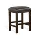 Flint Counter Stool, Faux Leather Seat, 24" High,  Dark Brown Wood
