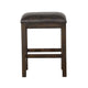 Flint Counter Stool Faux Leather Seat 24’’ High Dark Brown Wood BM324913