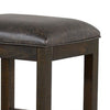 Flint Counter Stool Faux Leather Seat 24’’ High Dark Brown Wood BM324913