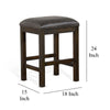 Flint Counter Stool Faux Leather Seat 24’’ High Dark Brown Wood BM324913