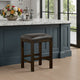 Flint Counter Stool, Faux Leather Seat, 24" High,  Dark Brown Wood