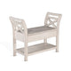 Sime 36" Accent Bench, X-Panel and Storage, Ivory White Mahogany