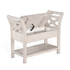 Sime 36’’ Accent Bench X-Panel and Storage Ivory White Mahogany BM324917