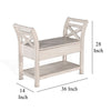 Sime 36’’ Accent Bench X-Panel and Storage Ivory White Mahogany BM324917