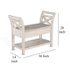 Sime 36’’ Accent Bench X-Panel and Storage Ivory White Mahogany BM324917
