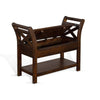 Flint 36’’ Accent Bench with X-Panel Storage Dark Brown Mahogany BM324918