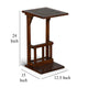 Odel Side Table with Magazine Rack 13’’ Top Brown Mahogany Wood BM324920