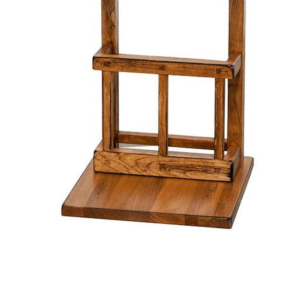 Marv Side Table with Magazine Rack 13’’ Top Rustic Oak Finish Wood BM324921