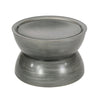 Accent Coffee Table, 25" Hourglass Accent Shape, Gray Hammered Finish