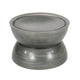 Accent Coffee Table, 25" Hourglass Accent Shape, Gray Hammered Finish