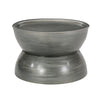 Accent Coffee Table, 25" Hourglass Accent Shape, Gray Hammered Finish