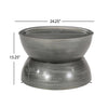 Accent Coffee Table, 25" Hourglass Accent Shape, Gray Hammered Finish