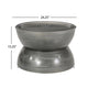 Accent Coffee Table, 25" Hourglass Accent Shape, Gray Hammered Finish
