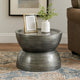 Accent Coffee Table, 25" Hourglass Accent Shape, Gray Hammered Finish