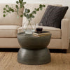 Accent Coffee Table, 25" Hourglass Accent Shape, Gray Hammered Finish