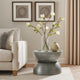 Accent Coffee Table, 25" Hourglass Accent Shape, Gray Hammered Finish