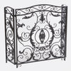 Fireplace Mesh Screen Scrollwork Design Iron w Black Silver Finish BM324925