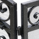 Fireplace Mesh Screen, Scrollwork Design, Iron w Black, Silver Finish