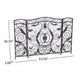 Fireplace Mesh Screen Scrollwork Design Iron w Black Silver Finish BM324925