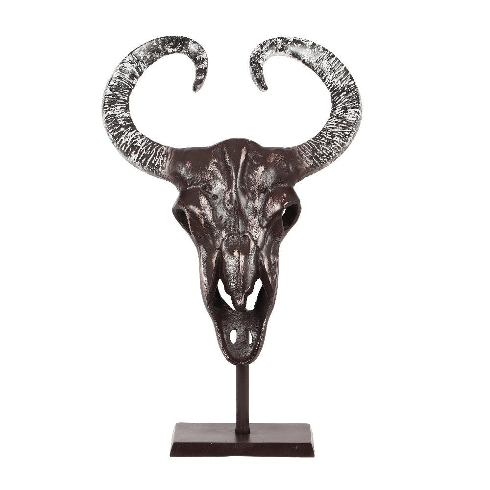 Tabletop Decor Taurus Head on Stand 25’’ Bronze Aluminum Finish BM324926