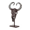 Tabletop Decor, Taurus Head on Stand, 25" Bronze Aluminum Finish