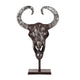 Tabletop Decor, Taurus Head on Stand, 25" Bronze Aluminum Finish