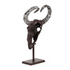 Tabletop Decor, Taurus Head on Stand, 25" Bronze Aluminum Finish