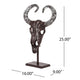 Tabletop Decor, Taurus Head on Stand, 25" Bronze Aluminum Finish