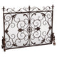 Fireplace Screen, Scrollwork Design, Iron, 45x35 Black and Gold Finish