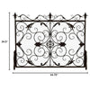 Fireplace Screen, Scrollwork Design, Iron, 45x35 Black and Gold Finish