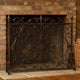 Fireplace Screen, Scrollwork Design, Iron, 45x35 Black and Gold Finish