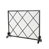 Fireplace Screen Classic Diamond Shape with Mesh 41x32 Black Finish BM324932