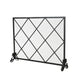 Fireplace Screen Classic Diamond Shape with Mesh 41x32 Black Finish BM324932